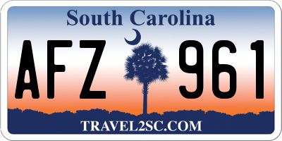 SC license plate AFZ961