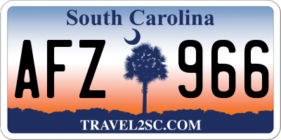 SC license plate AFZ966