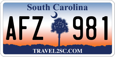SC license plate AFZ981