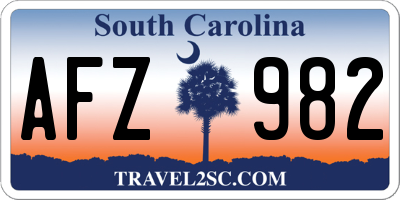SC license plate AFZ982