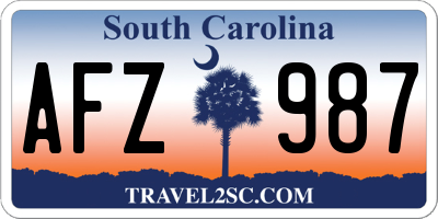 SC license plate AFZ987
