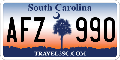 SC license plate AFZ990