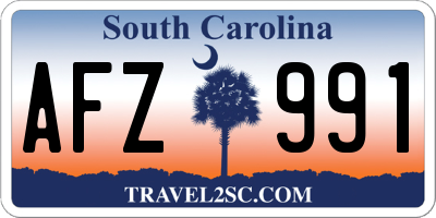 SC license plate AFZ991