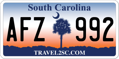 SC license plate AFZ992