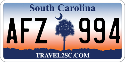 SC license plate AFZ994