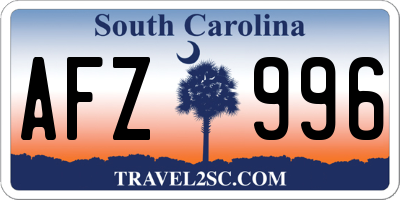 SC license plate AFZ996