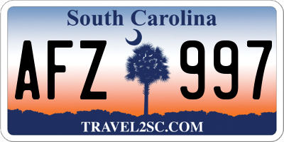 SC license plate AFZ997