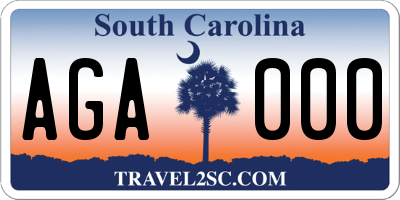 SC license plate AGA000