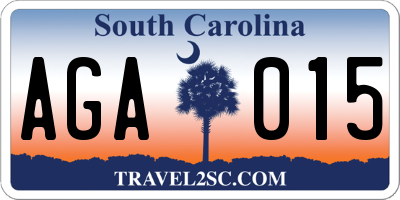 SC license plate AGA015