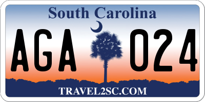 SC license plate AGA024