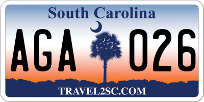 SC license plate AGA026