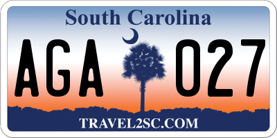 SC license plate AGA027