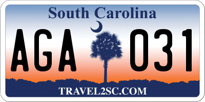 SC license plate AGA031