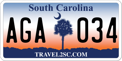 SC license plate AGA034