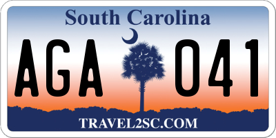 SC license plate AGA041