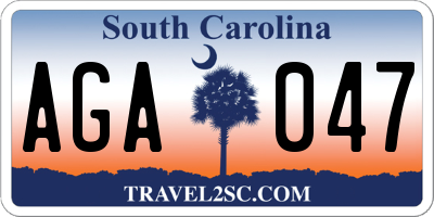 SC license plate AGA047