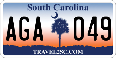 SC license plate AGA049