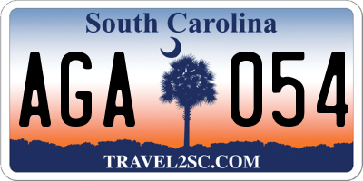 SC license plate AGA054