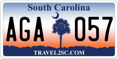 SC license plate AGA057