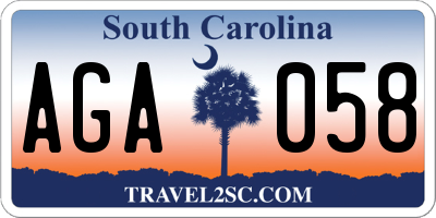 SC license plate AGA058