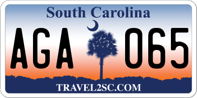 SC license plate AGA065