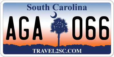 SC license plate AGA066