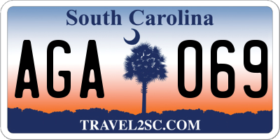 SC license plate AGA069