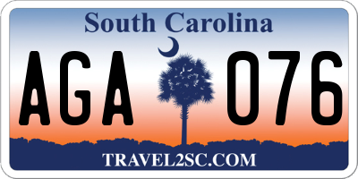 SC license plate AGA076