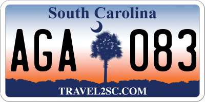 SC license plate AGA083