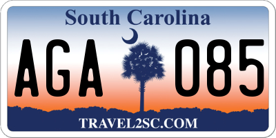 SC license plate AGA085