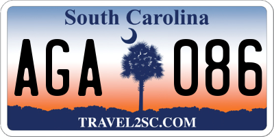 SC license plate AGA086