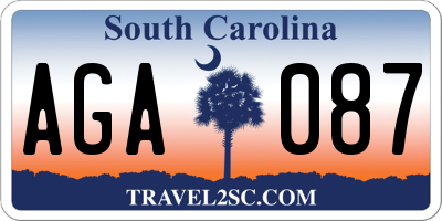 SC license plate AGA087