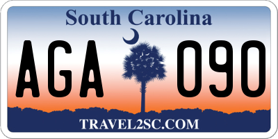 SC license plate AGA090