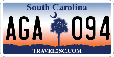 SC license plate AGA094