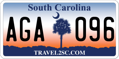 SC license plate AGA096