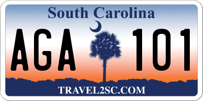 SC license plate AGA101