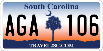 SC license plate AGA106