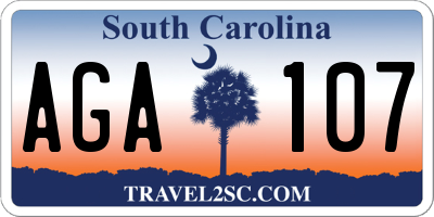 SC license plate AGA107