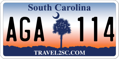 SC license plate AGA114