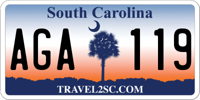 SC license plate AGA119