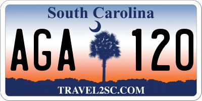 SC license plate AGA120