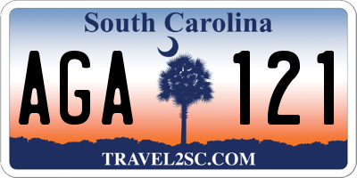 SC license plate AGA121
