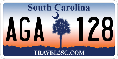 SC license plate AGA128