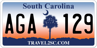 SC license plate AGA129
