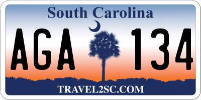 SC license plate AGA134