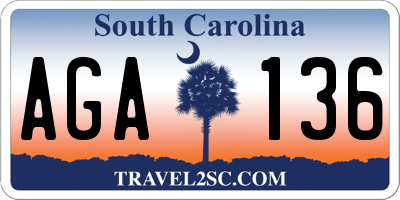 SC license plate AGA136