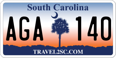 SC license plate AGA140