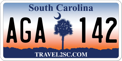 SC license plate AGA142