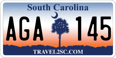 SC license plate AGA145