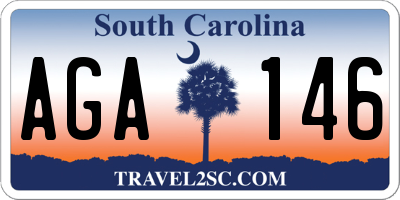 SC license plate AGA146